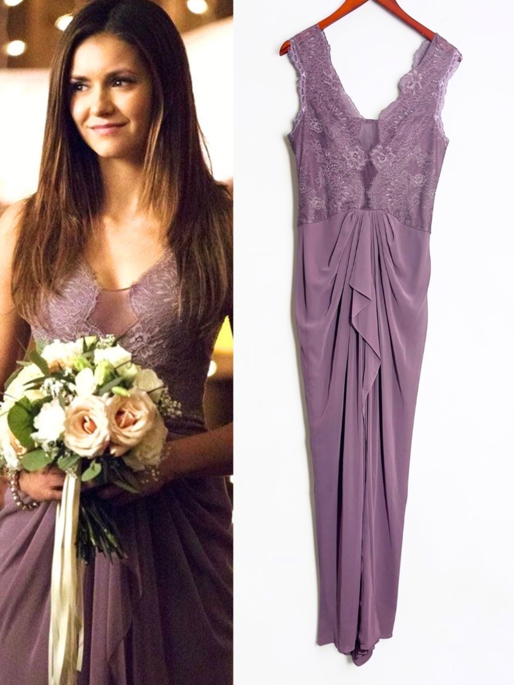RARE ASO Elena Gilbert The Vampire Diaries Brandy Dress Lace Lavender 8